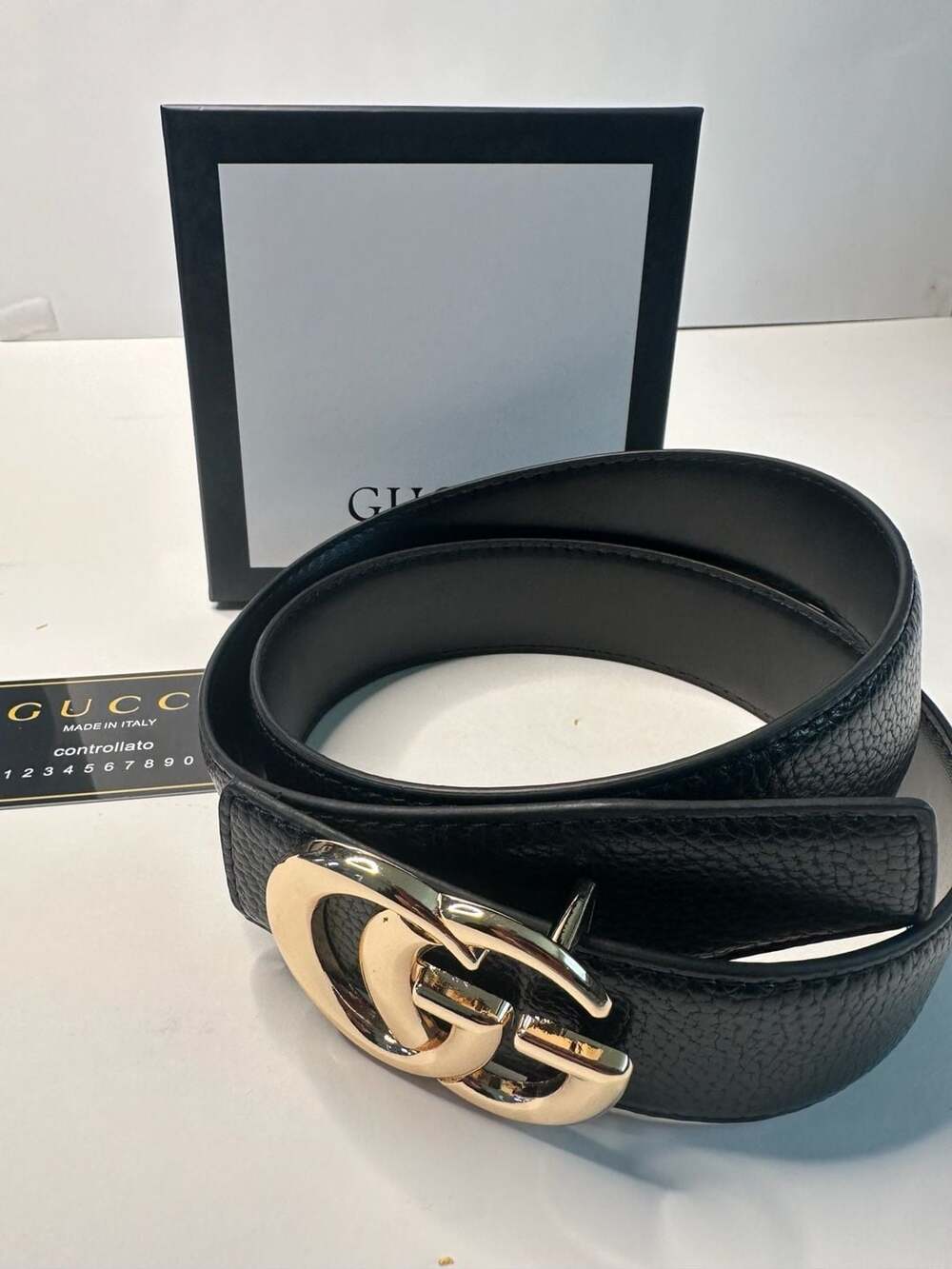 Gucci GG Marmont Black Leather Belt with Gold Buckle Size 100/40 - Picture 4 of 6